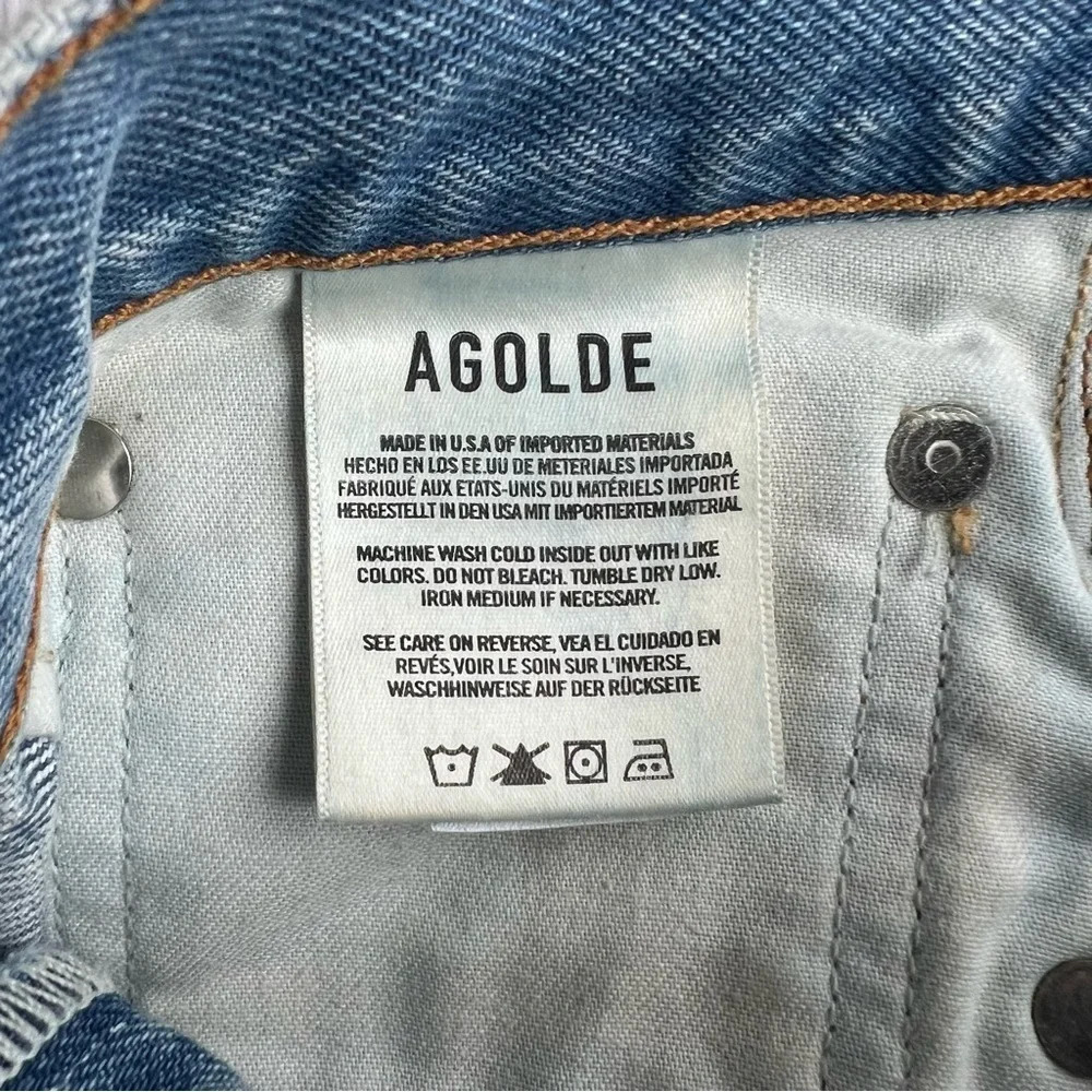 Agolde Light Blue High Rise Ripped Jeans - Picture 10 of 13